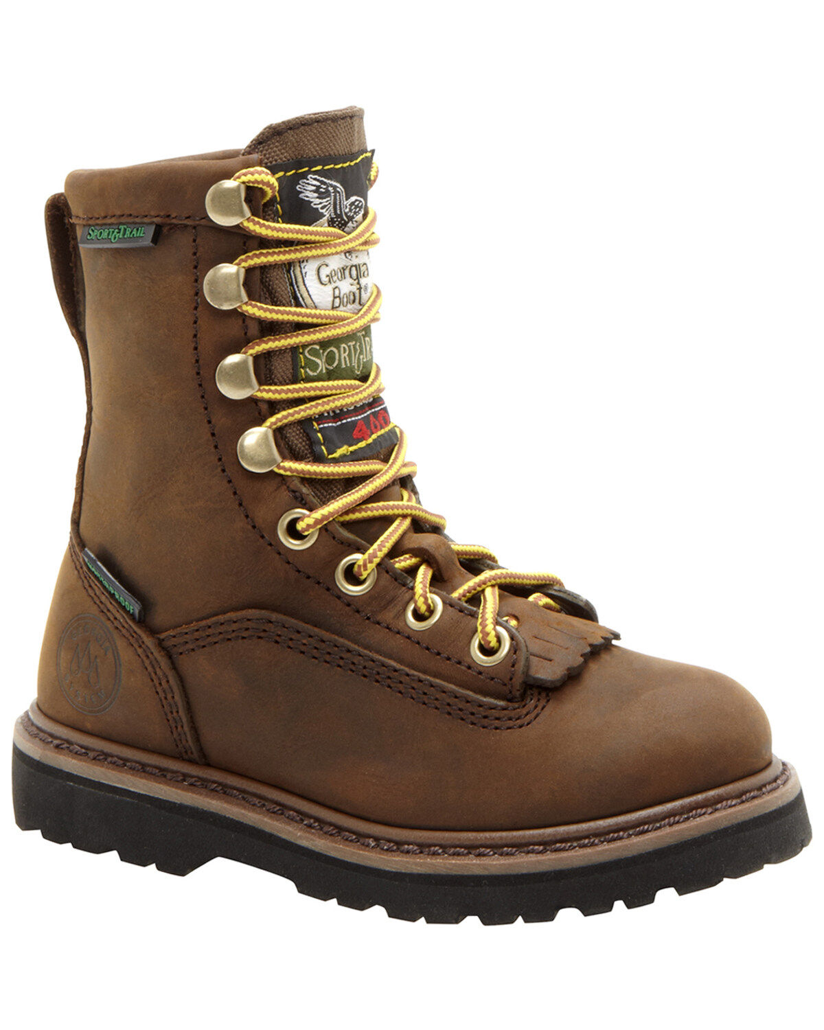 Georgia Boot Boys' Insulated Outdoor Waterproof Lace-Up Boots, Tan, hi-res