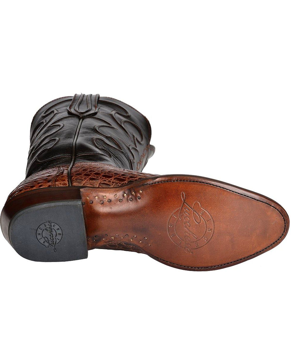 Image #5 - Lucchese Handmade 1883 Caiman Belly Cowboy Boots - Medium Toe, Sienna, hi-res