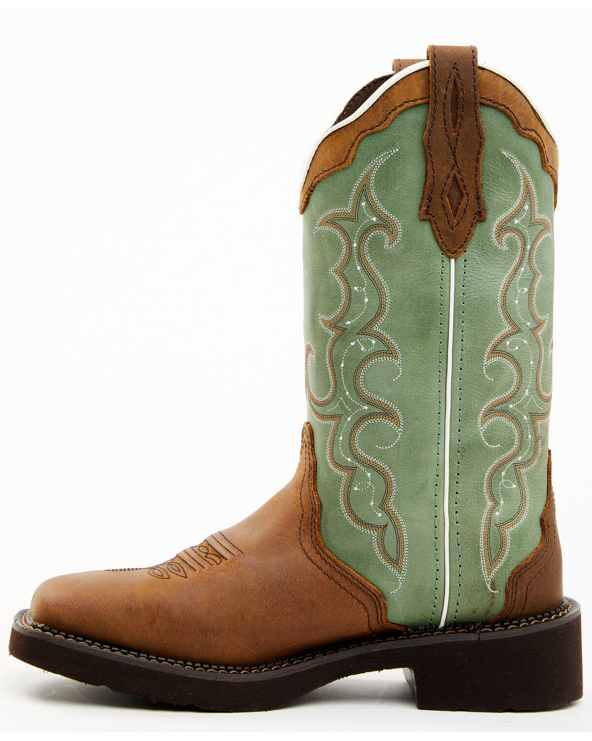 Image #3 - Justin Women's Raya Performance Western Boots - Broad Square Toe, Brown, hi-res