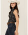 Image #2 - Rock & Roll Denim Women's Tattoo Print Sleeveless Snap Western Shirt , Black, hi-res