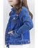 Image #5 - Wrangler® X Barbie™ Girls' Medium Wash Zip-Up Logo Denim Jacket , Medium Wash, hi-res