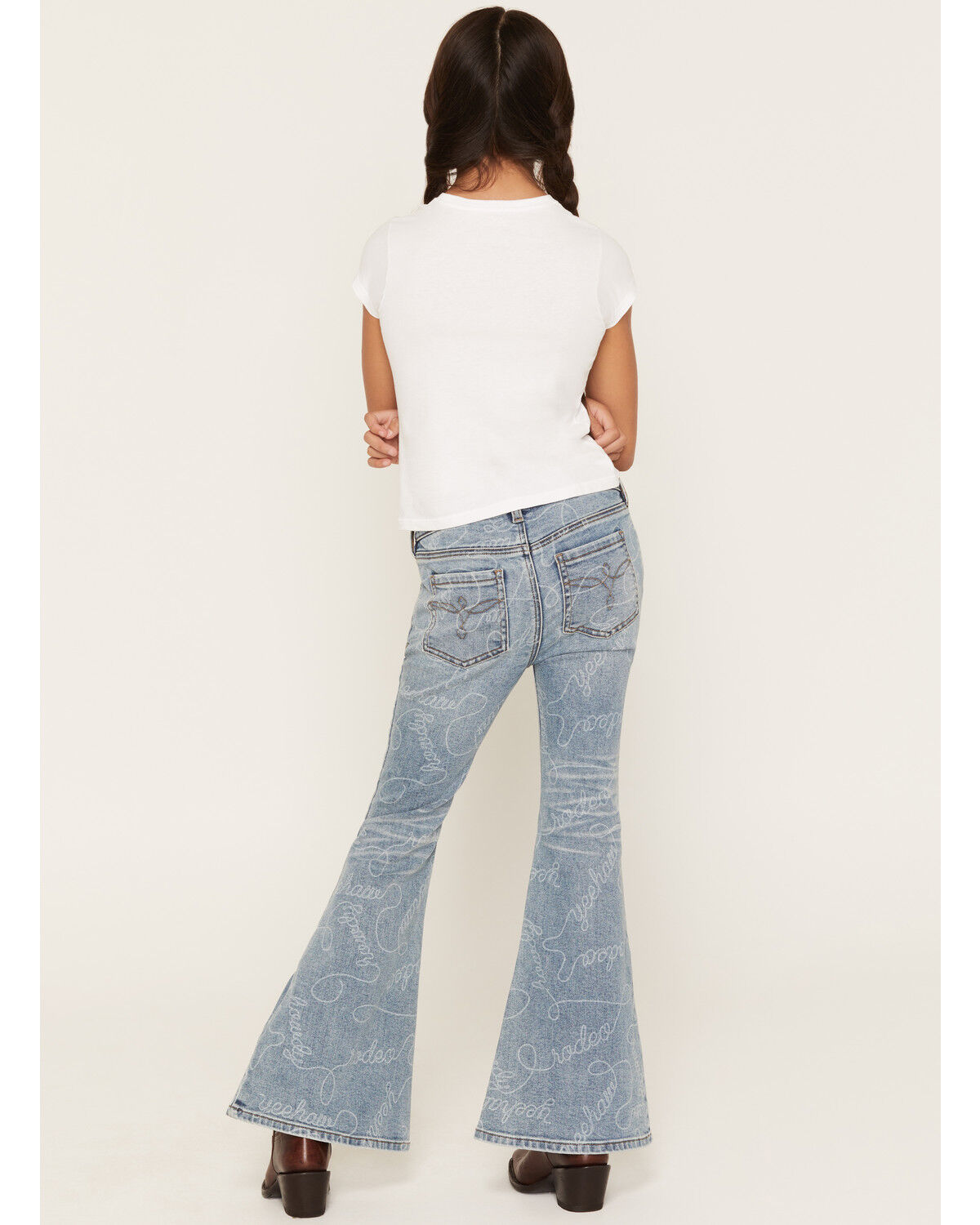 Image #3 - Shyanne Girls' Ambrose Medium Wash Flare Stretch Denim Jeans, Medium Wash, hi-res