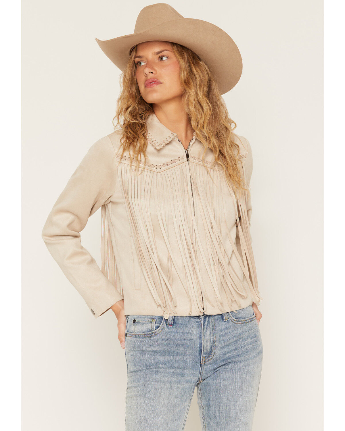 Image #2 - Idyllwind Women's Breckston Faux Suede Fringe Jacket, Sand, hi-res