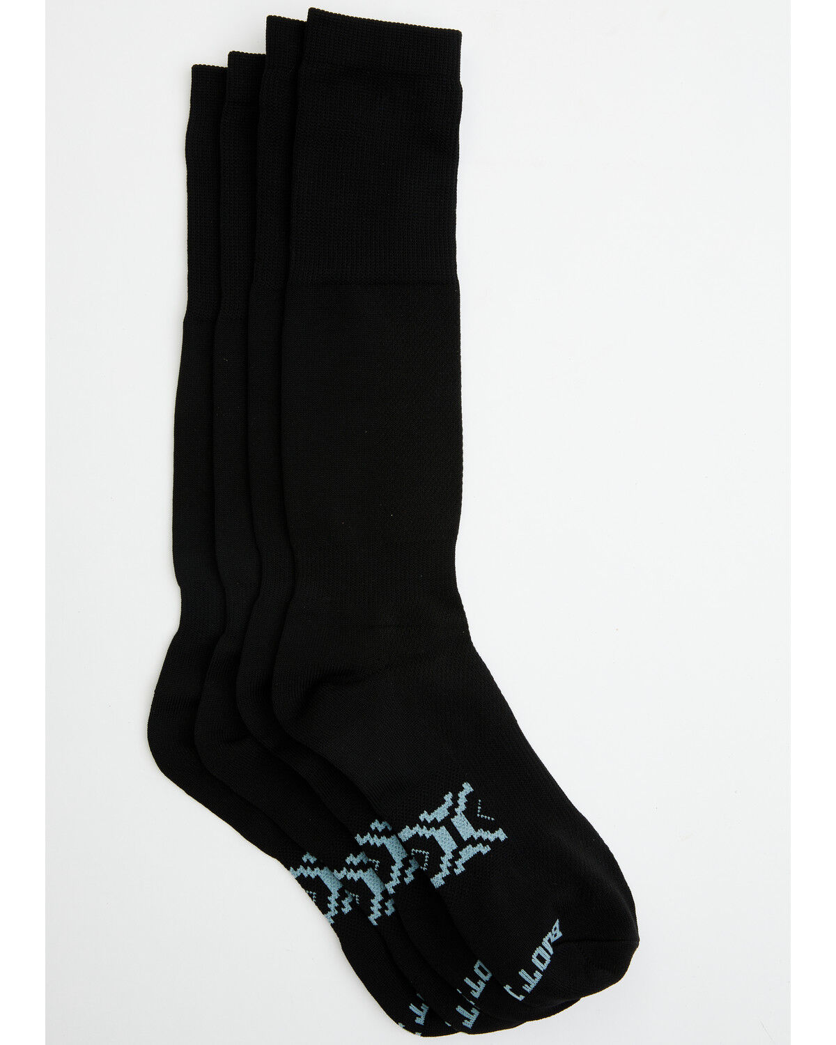 Image #1 - Boot Barn Women's Ultra Light Over The Calf Socks - 2 Pack, Black, hi-res