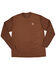 Image #2 - Wrangler Men's Riggs Crew Performance Long Sleeve T-Shirt, Brown, hi-res