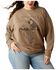 Image #1 - Ariat Women's West Days Graphic Sweatshirt - Plus, Tan, hi-res