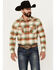 Image #1 - Pendleton Men's Wyatt Plaid Print Long Sleeve Pearl Snap Western Shirt , Blue, hi-res