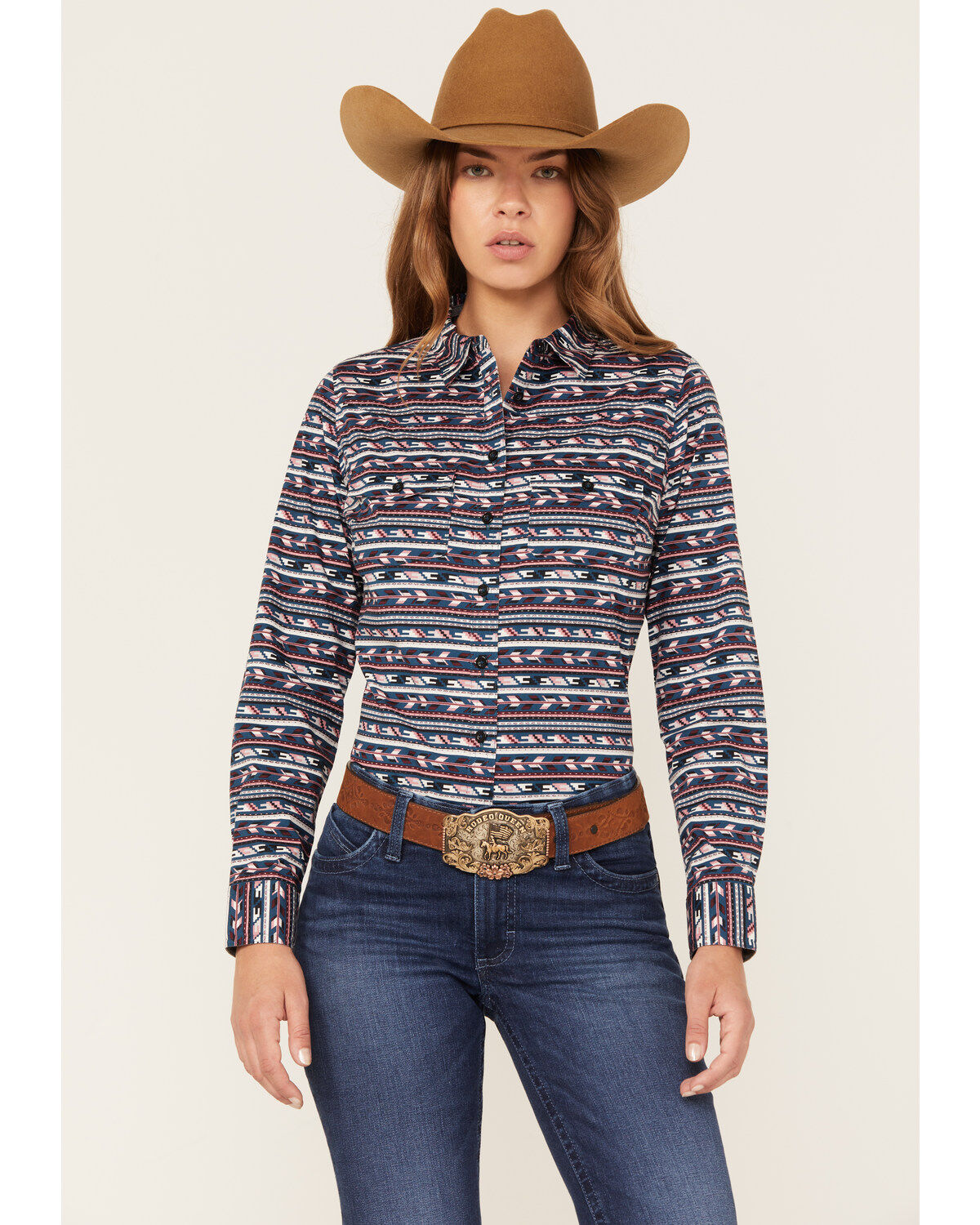 Image #1 - RANK 45&reg; Women's Heritage Riding Shirt, Teal, hi-res