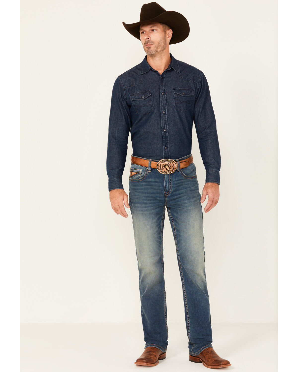 RANK 45&reg; Men's Sidewinder Wash Ambush Slim Straight 4-Way Stretch Denim Performance Jeans - Tall, Blue, hi-res