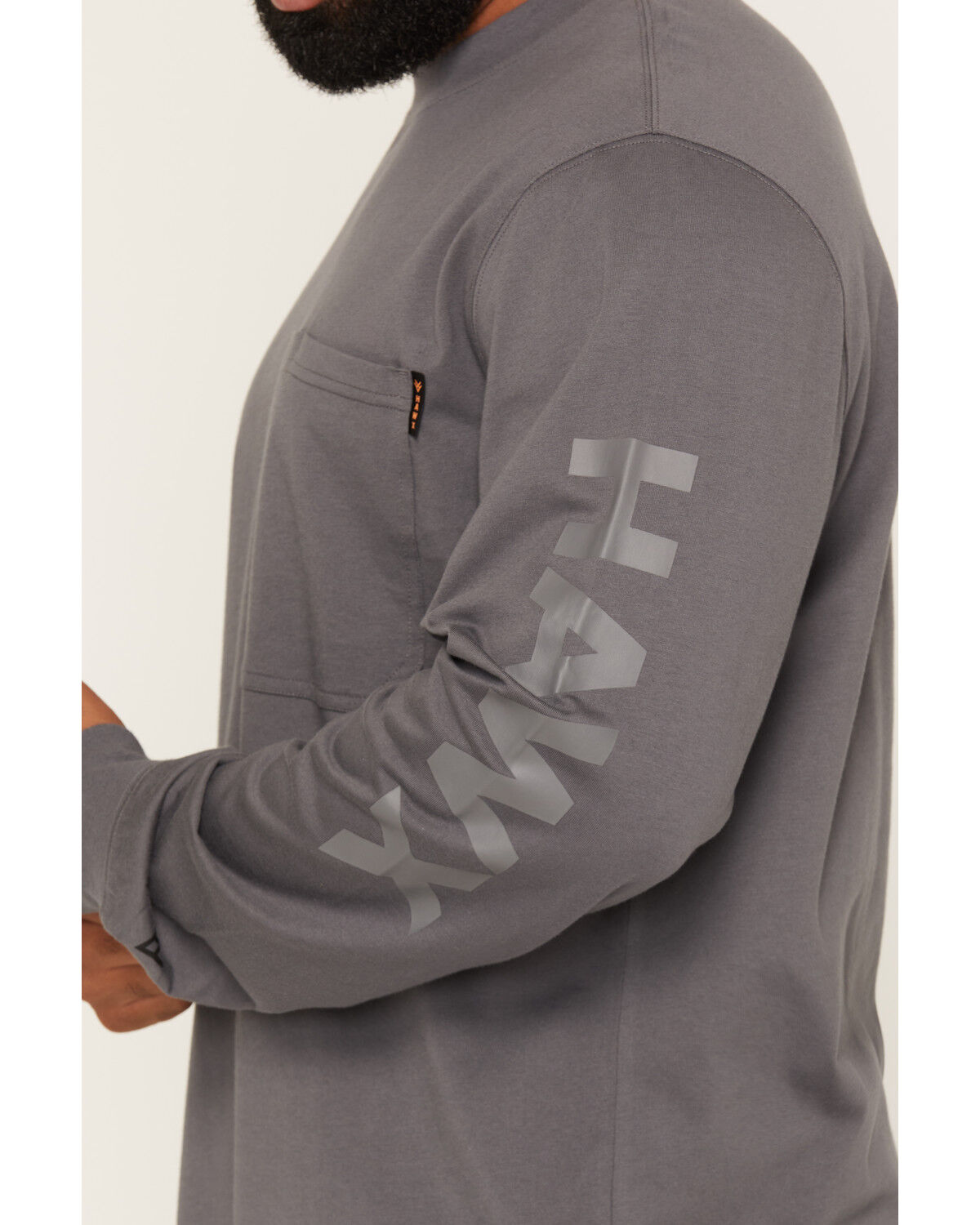 Image #3 - Hawx Men's Logo Graphic Long Sleeve Work T-Shirt, Charcoal, hi-res