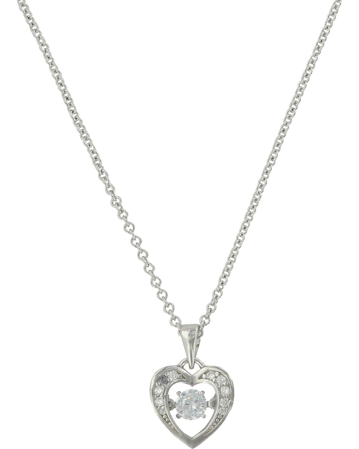 Montana Silversmiths Women's Let's Dance A Little Dance Heart Necklace, Silver, hi-res