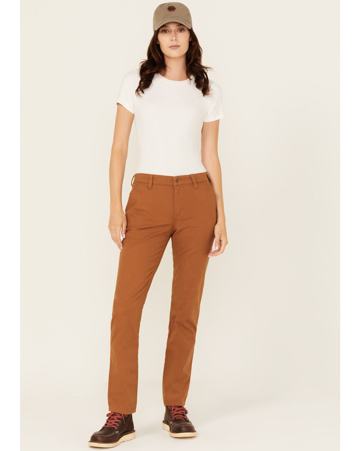 Image #1 - Carhartt Women's Rugged Flex&reg; Relaxed Fit Canvas Work Pants, Brown, hi-res