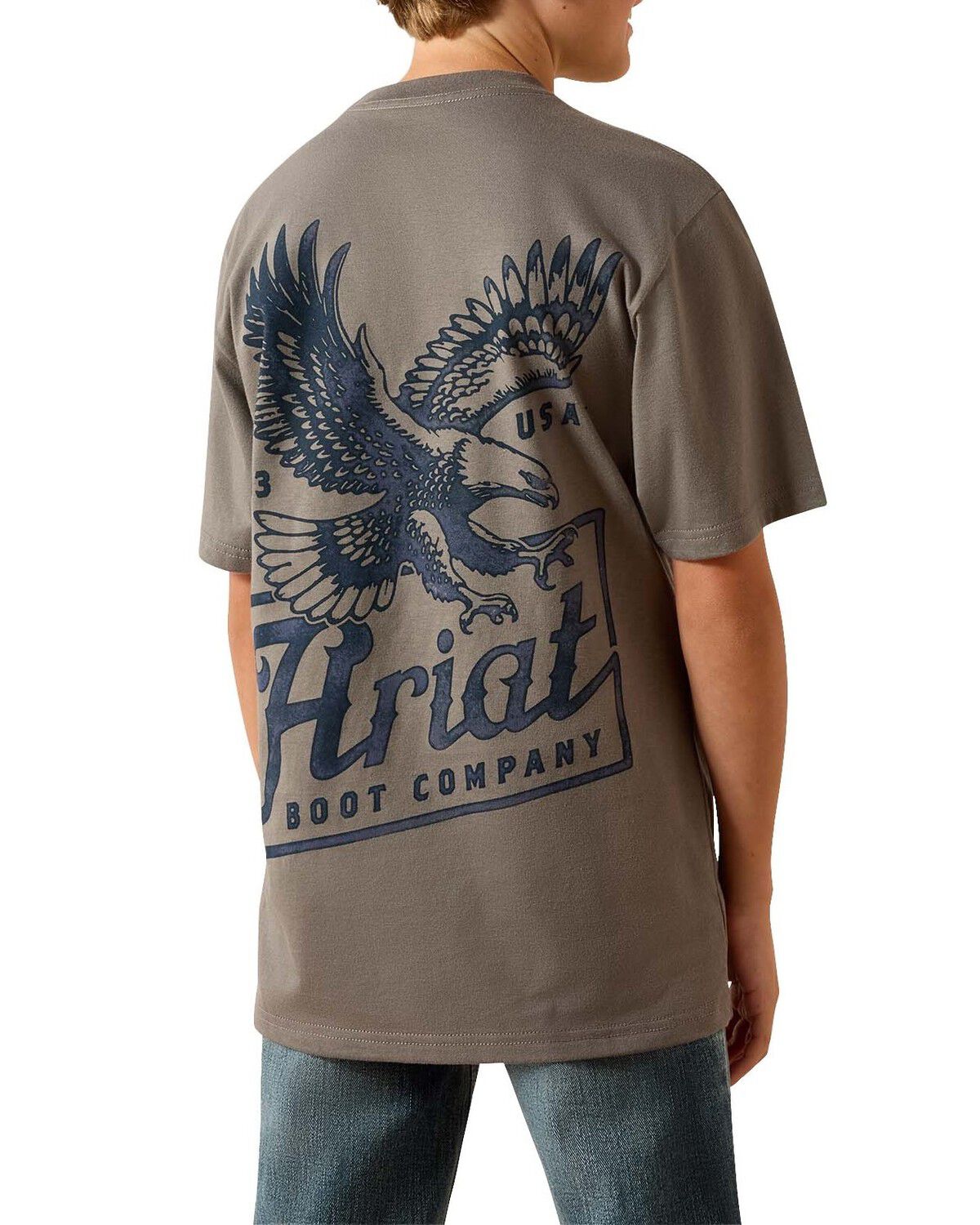 Image #1 - Ariat Boys' Patriot Short Sleeve Graphic T-Shirt, Brown, hi-res
