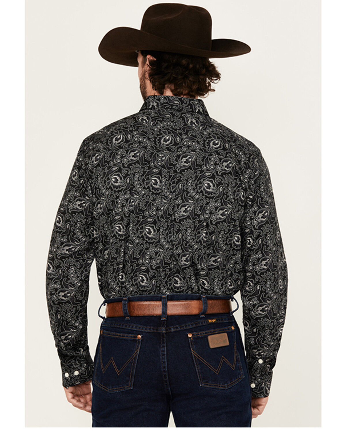 Image #4 - Cody James Men's Parker Paisley Print Long Sleeve Button-Down Stretch Western Shirt - Tall, Black, hi-res