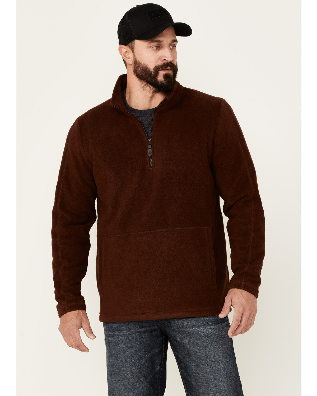 Image #1 - Moonshine Spirit&reg; Men's Lake View 1/2 Zip Front Fleece Pullover, Rust Copper, hi-res