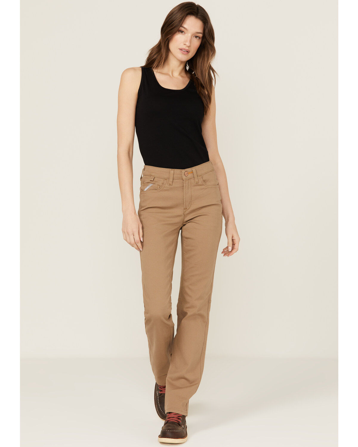Image #1 - Ariat Women's Rebar PR Made Tough Straight Pants, Khaki, hi-res