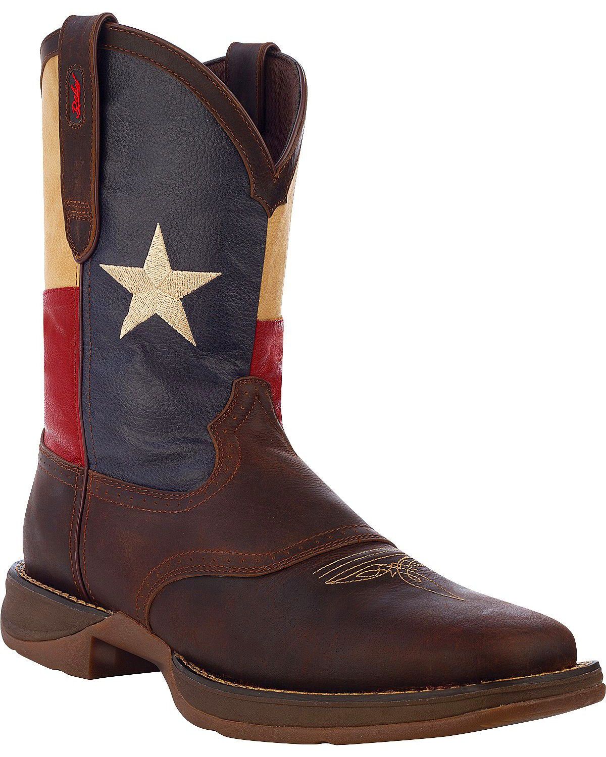 Image #1 - Durango Men's Patriotic Single Star Square Toe Western Boots, Brown, hi-res