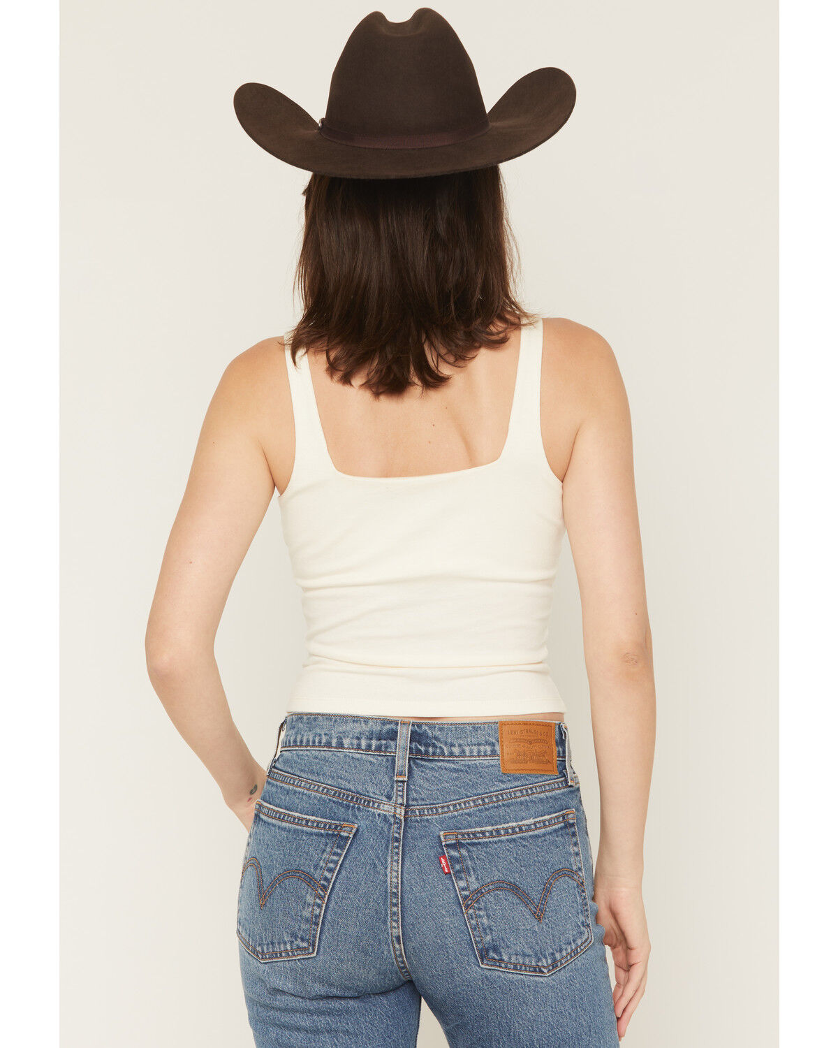 Image #4 - Rock & Roll Denim Women's Buckle Tank, Cream, hi-res
