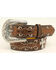 Image #1 - Ariat Girls Studded Cross Inlay Belt, Brown, hi-res