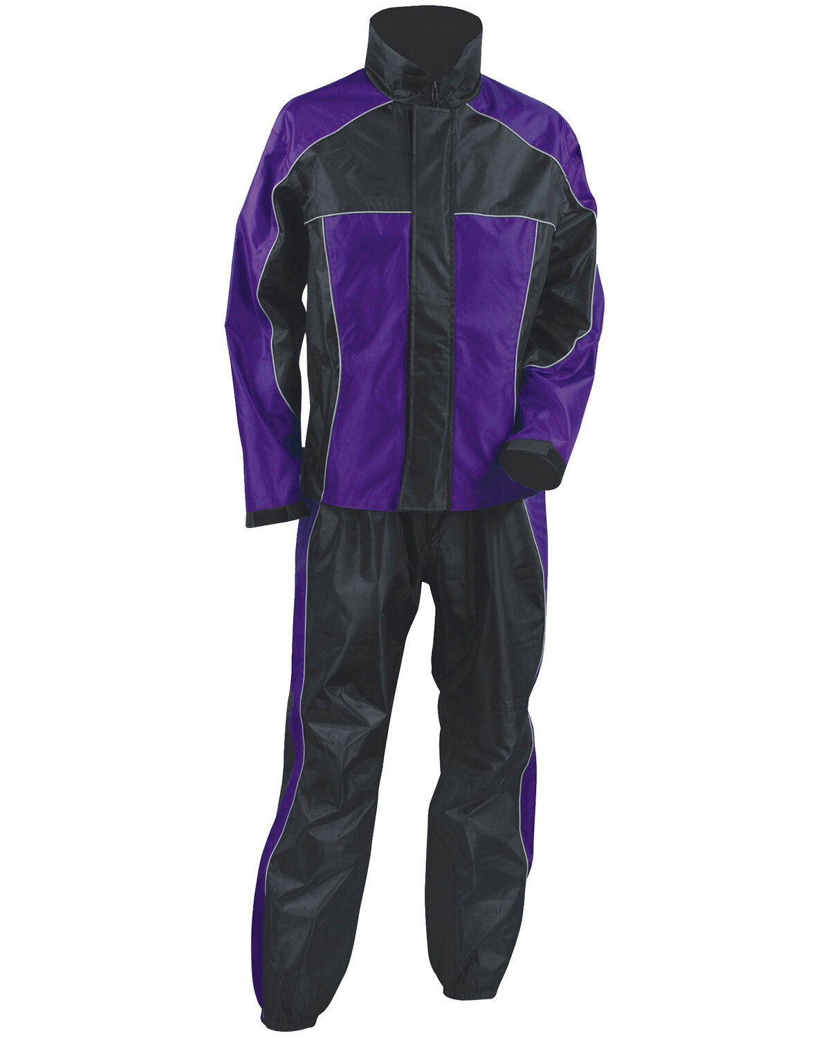 Image #1 - Milwaukee Leather Women's Waterproof Rain Suit, Black/purple, hi-res