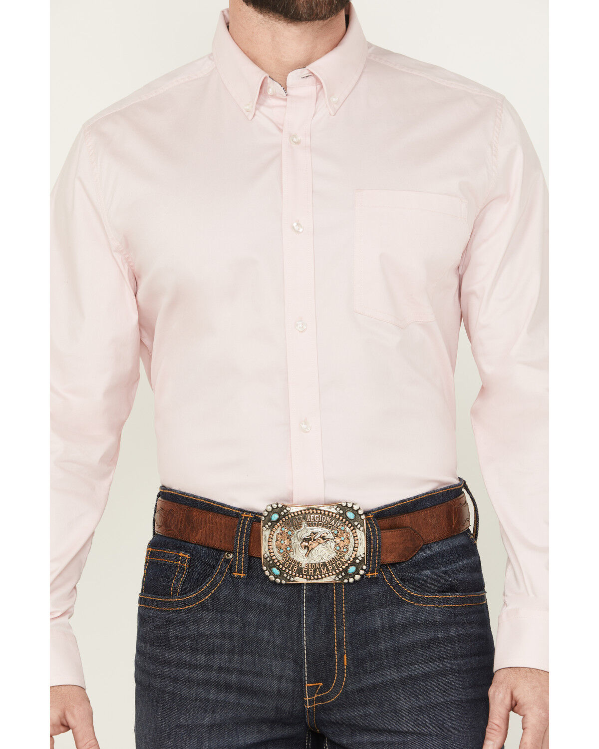 Image #3 - Cody James Men's Basic Twill Long Sleeve Button-Down Performance Western Shirt - Big, Pink, hi-res