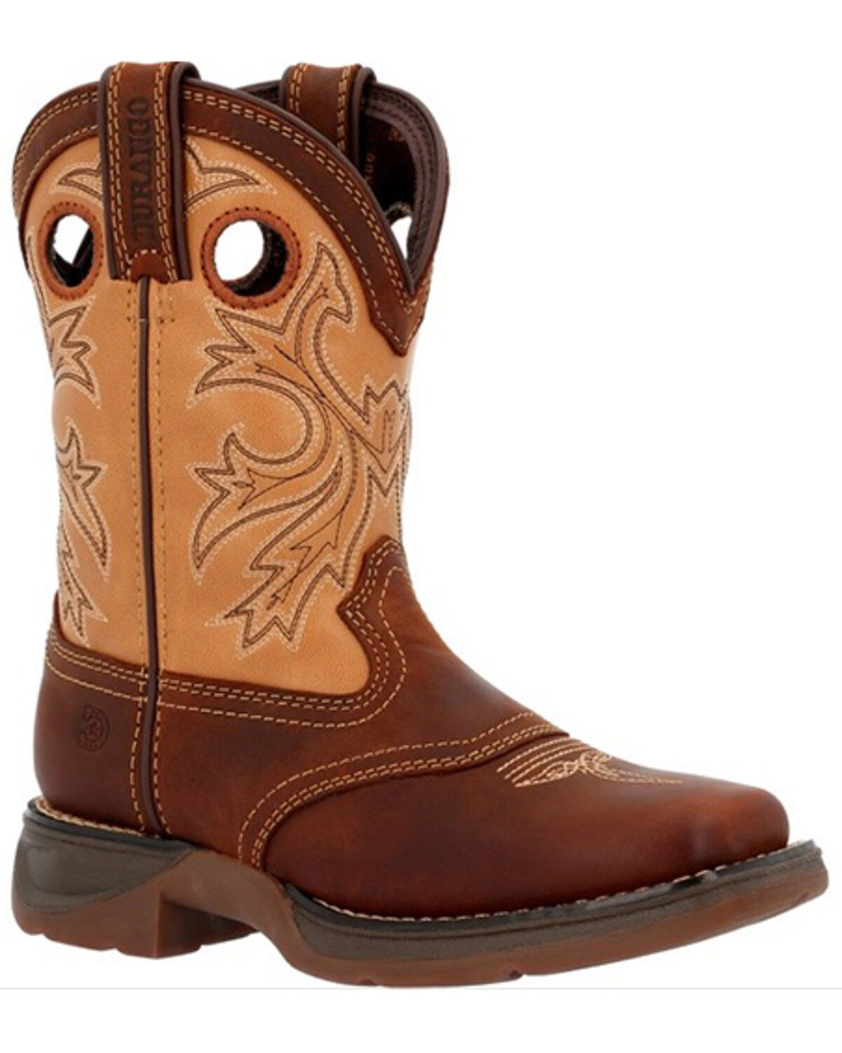 Durango Boys' Lil Rebel Western Boots - Broad Square Toe, Brown, hi-res