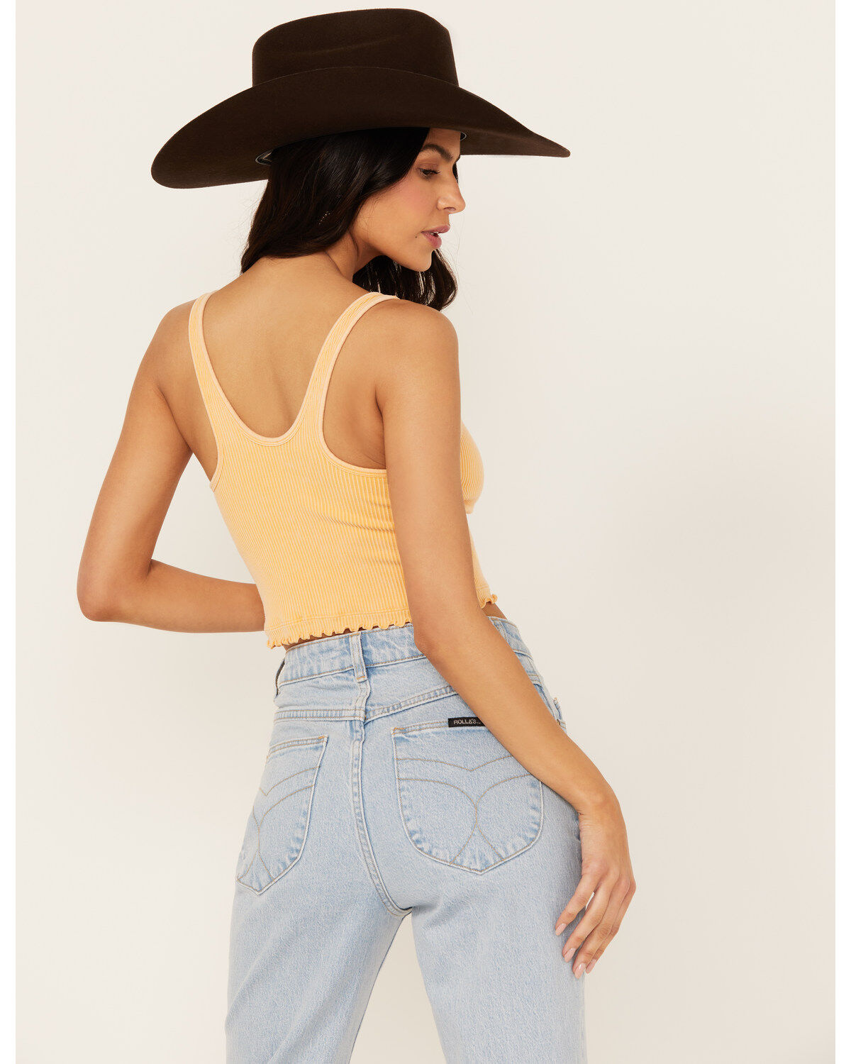 Image #4 - Fornia Women's Ribbed Lettuce Edge Brami, Yellow, hi-res