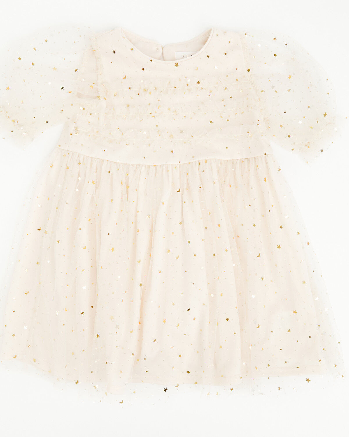 Yura Toddler Girls' Star Tulle Short Sleeve Dress, Cream, hi-res