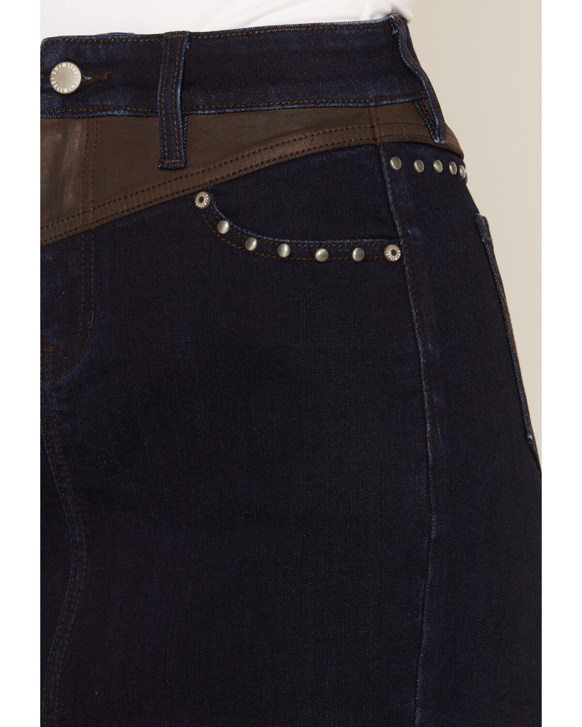 Image #4 - Idyllwind Women's Duluth Coated Yoke Dark Wash Stretch Denim Mini Skirt, Dark Wash, hi-res