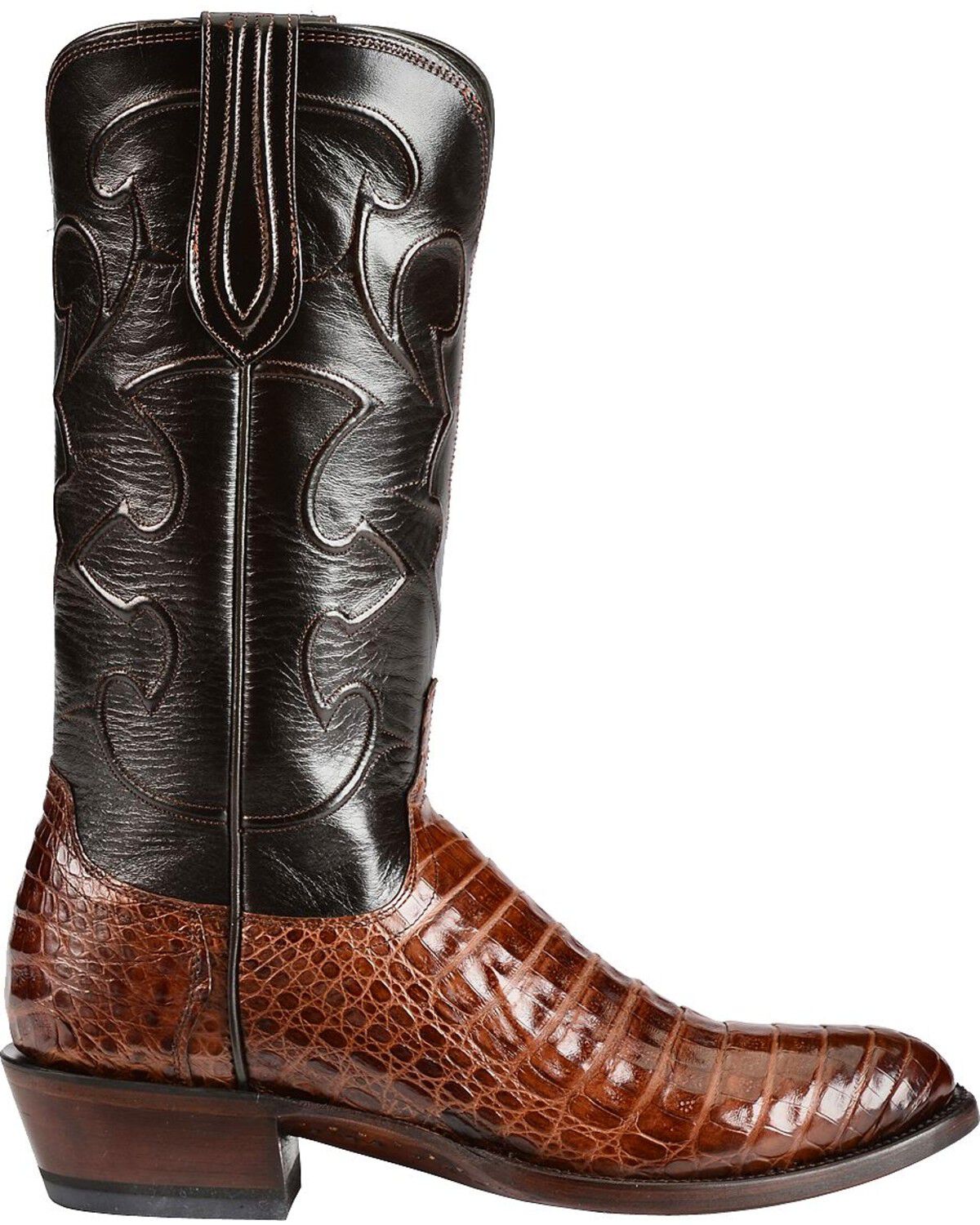 Image #2 - Lucchese Handmade 1883 Caiman Belly Cowboy Boots - Medium Toe, Sienna, hi-res