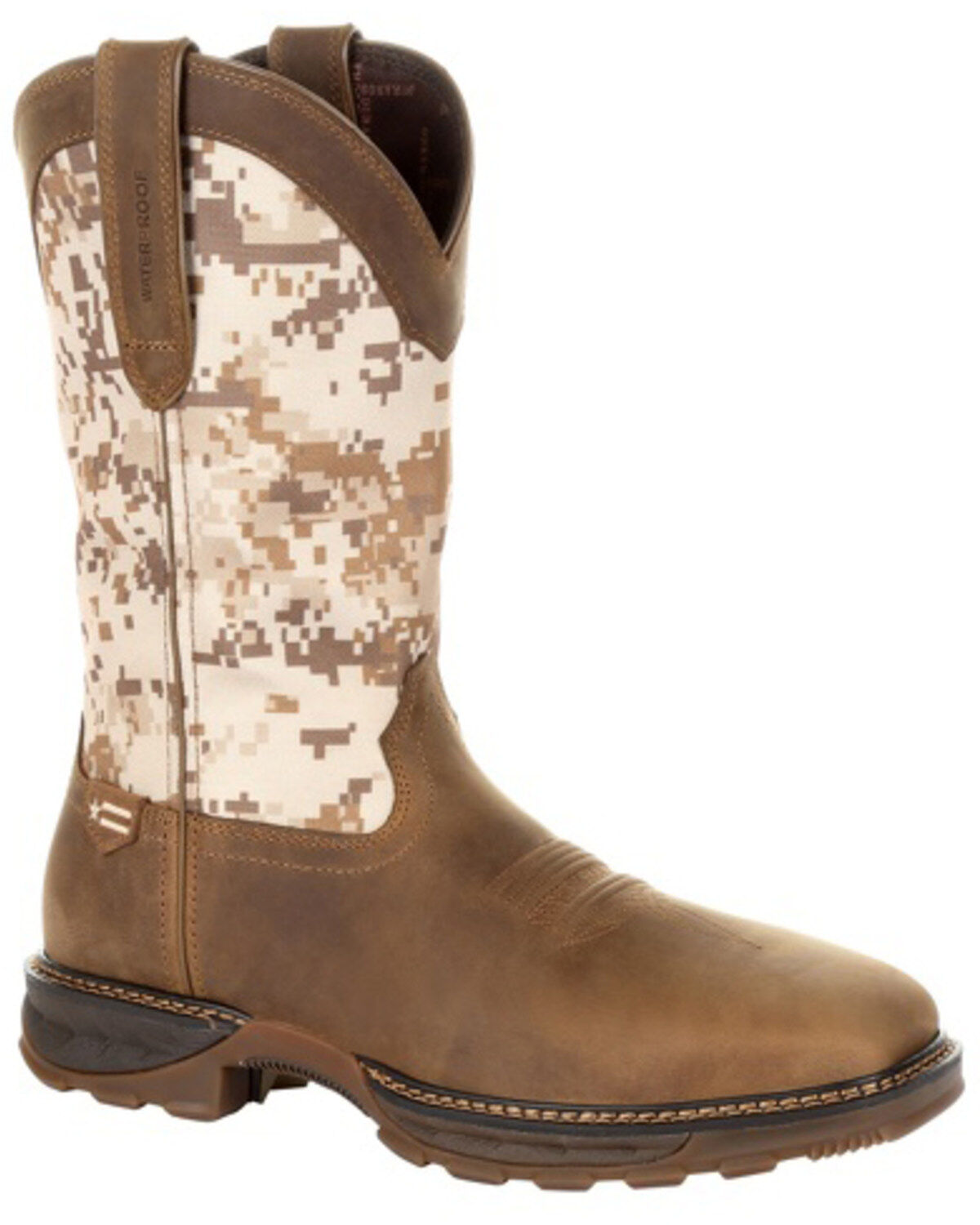 Image #1 - Durango Men's Camo Maverick XP Waterproof Western Work Boots - Steel Toe, Brown, hi-res