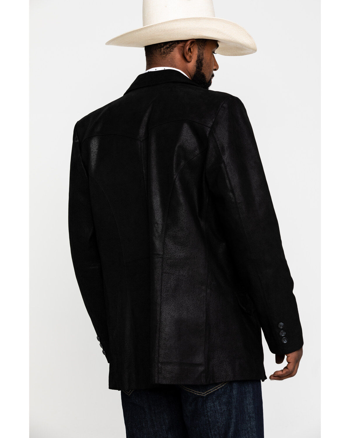 Image #2 - Cody James Men's Black Suede Blazer Jacket - Big & Tall, Black, hi-res