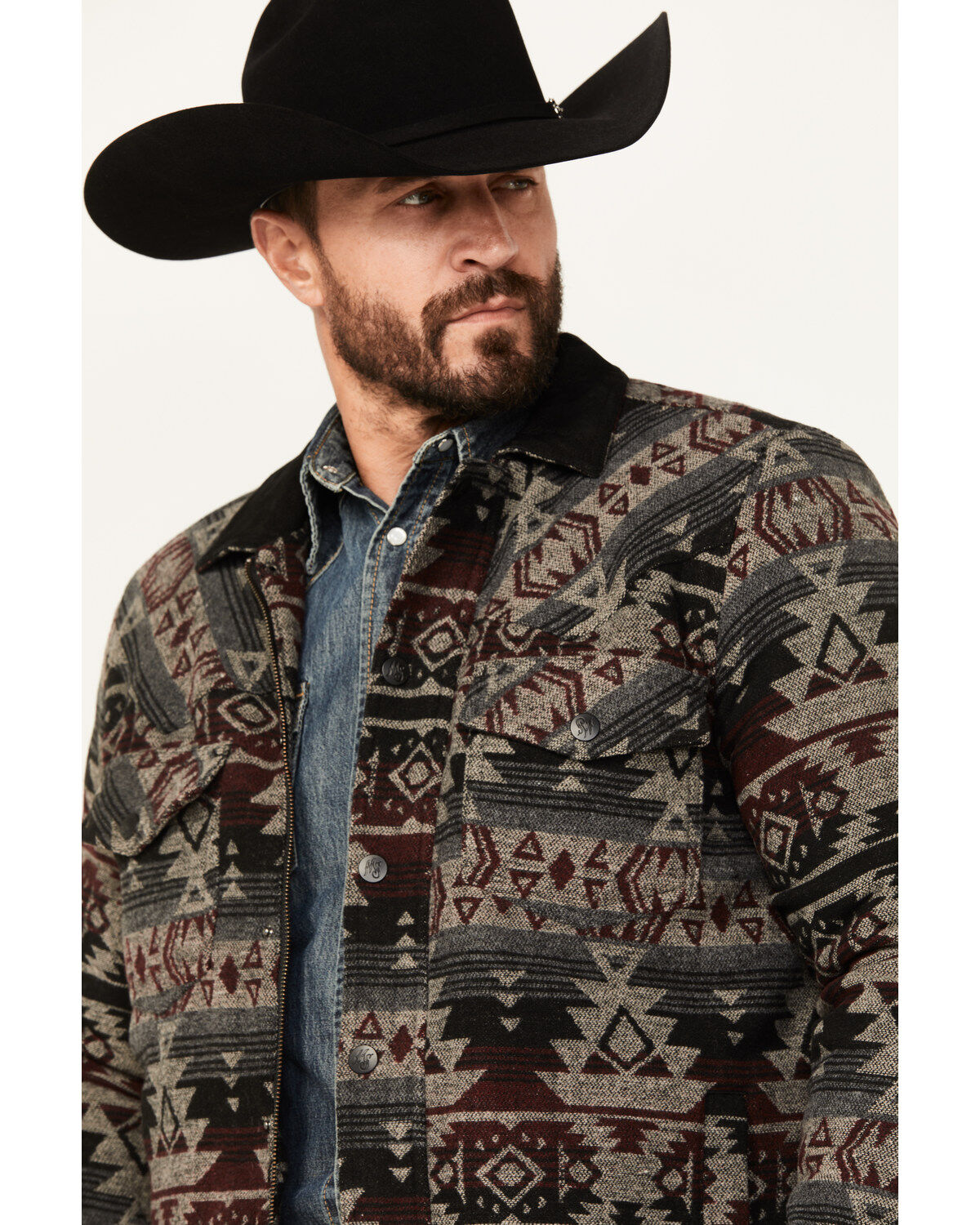 Image #2 - Moonshine Spirit&reg; Men's Southwestern Print Snap Jacket, Black, hi-res