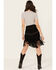 Image #3 - Scully Women's Fringe Concho Studded Suede Skirt , Black, hi-res