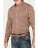 Image #3 - RANK 45&reg; Men's Spur Printed Long Sleeve Button-Down Stretch Western Shirt, Pecan, hi-res