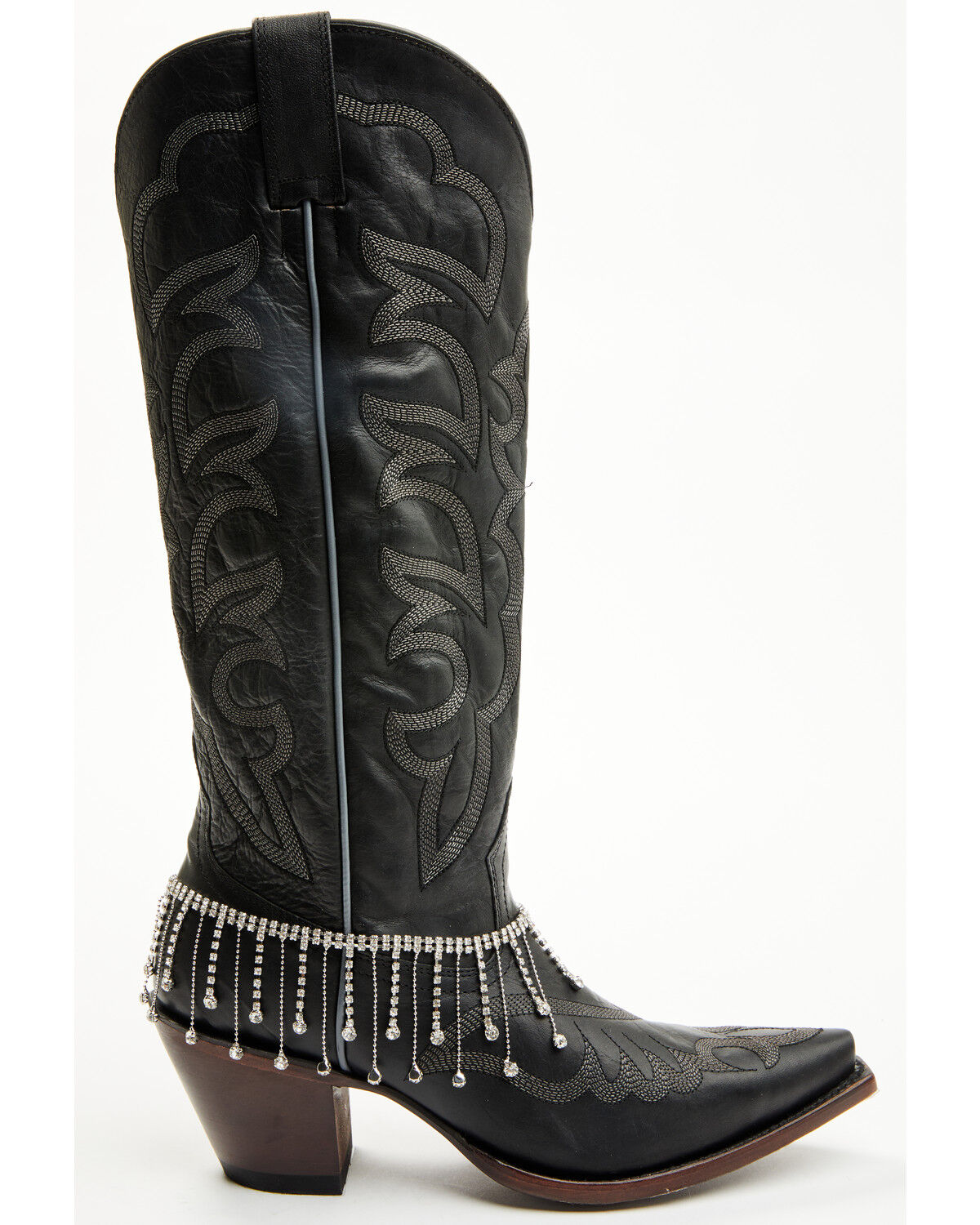 Image #2 - Shyanne Women's Rhinestone Studded Fringe Boot Jewelry, Silver, hi-res