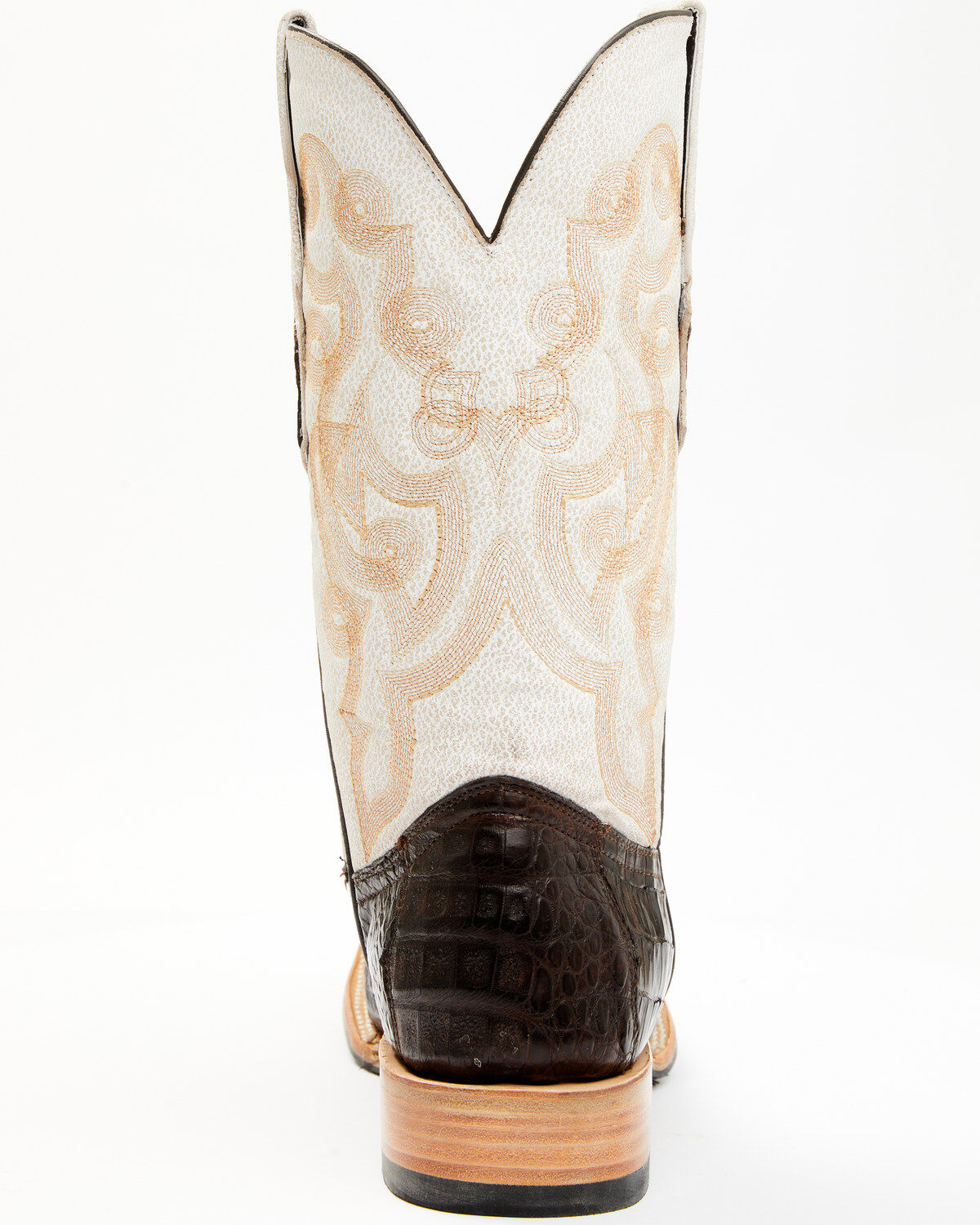 Image #5 - Tanner Mark Men's Exotic Caiman Belly Western Boots - Broad Square Toe, Brown, hi-res