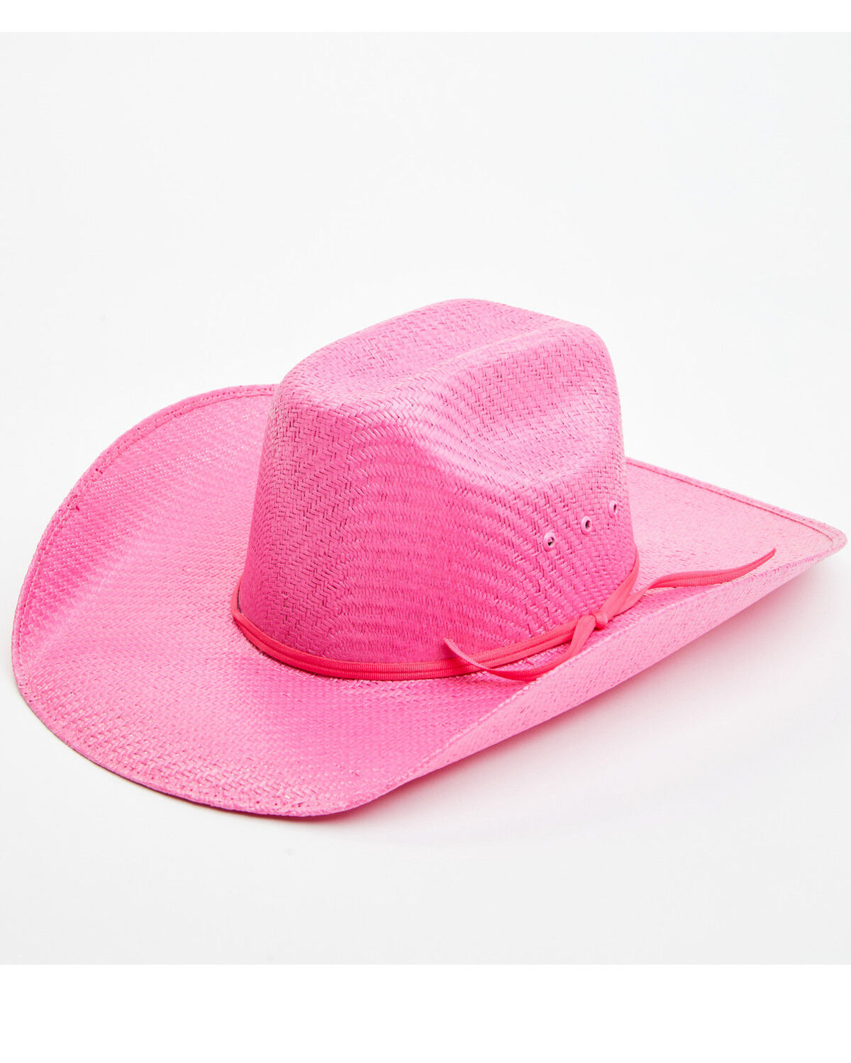 Shyanne Girls' Straw Cowboy Hat, Hot Pink, hi-res