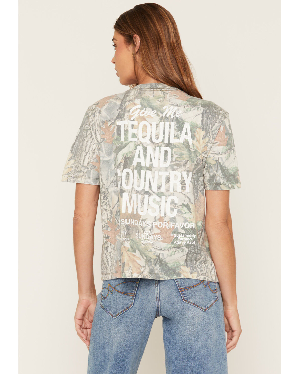 Image #4 - Los Sundays Women's Camo Tequila Short Sleeve Graphic Tee, Green, hi-res