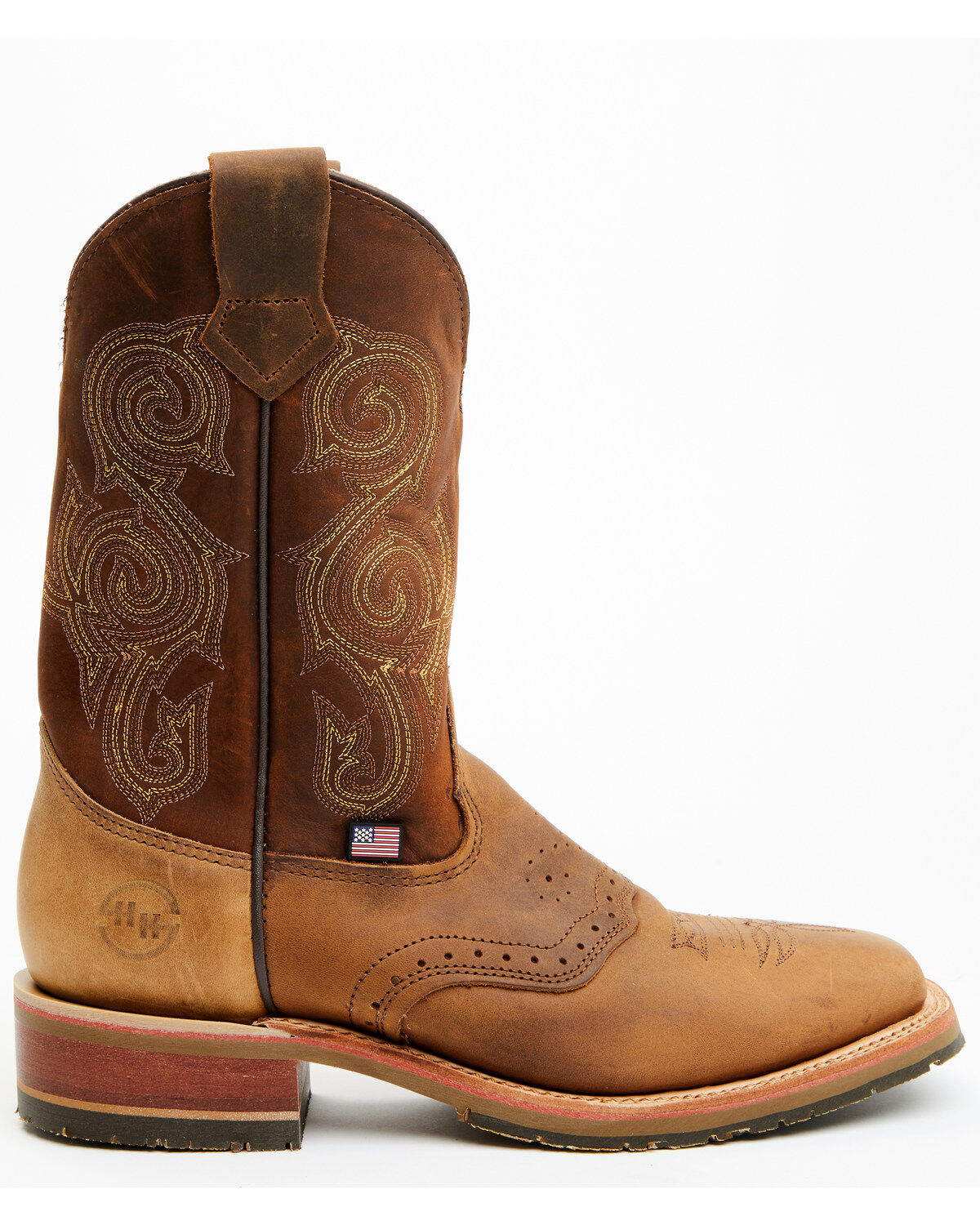 Image #2 - Double H Men's Boot Barn Exclusive 11" Domestic I.C.E&trade; Saddle Vamp Performance Western Boots - Broad Square Toe, Brown, hi-res
