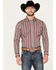 Image #1 - RANK 45&reg; Men's Pattison Southwestern Striped Print Long Sleeve Button-Down Western Shirt, Cream, hi-res