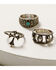 Image #2 - Shyanne Women's Canyon Sunset Red Stone Ring 5-Piece Set, Silver, hi-res