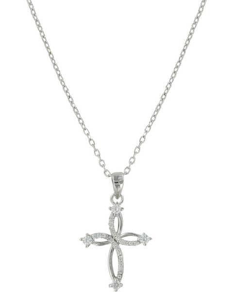 Image #1 - Montana Silversmiths Women's Silver Tangled Arms Cross Necklace , Silver, hi-res