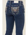 Image #4 - Miss Me Girls' Dark Wash Steerhead Pocket Bootcut Stretch Denim Jeans, Blue, hi-res