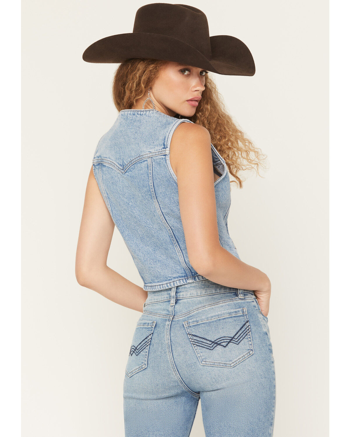 Image #4 - Wrangler Retro Women's Light Wash Denim Vest, Medium Wash, hi-res