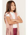 Image #2 - Fornia Girls' Fringe Faux Suede Vest, Pink, hi-res