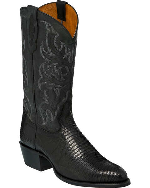 Image #1 - Tony Lama Men's Nacogdoches Black Teju Lizard Western Boots - Medium Toe, Black, hi-res