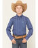 Image #1 - Cinch Boys' Printed Long Sleeve Button-Down Western Shirt, Royal Blue, hi-res