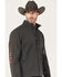 Image #2 - Ariat Men's Logo 2.0 Americana Softshell Jacket, Charcoal, hi-res