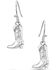 Image #1 - Montana Silversmiths Women's Sculpted Cowboy Boot Earrings, Silver, hi-res